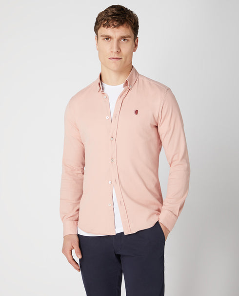 Remus Uomo Plain Casual Shirt Pink